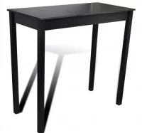 Mesa alta de cocina con 4 sillas de barra negras