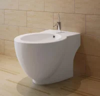 Juego de váter WC y bidé de cerámica blanco