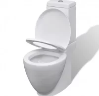 Juego de váter WC y bidé de cerámica blanco
