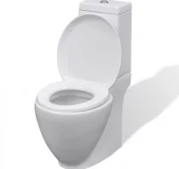 Juego de váter WC y bidé de cerámica blanco