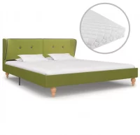 Cama con colchón tela verde 180x200 cm