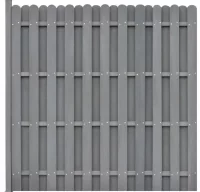 Panel de valla con 1 poste WPC gris 180x180 cm
