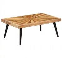 Mesa de centro de madera de mango maciza 90x55x36