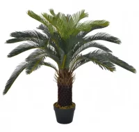 Planta artificial palmera cica con macetero 90 cm