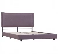 Estructura de cama de tela gris topo 140x200 cm