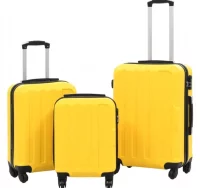 Juego de maletas rígidas con ruedas trolley amaril