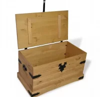 Baúl de almacenaje de madera de pino mejicana Coro