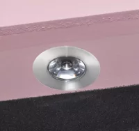 Espejo joyero rosa de pie con luz LED