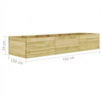Jardinera de madera de pino impregnada 450x150x54