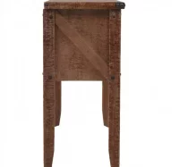 Mesa consola de madera de abeto maciza marrón 131x