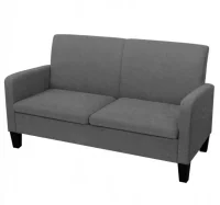 Conjunto de sofás de 2 piezas tela gris oscuro
