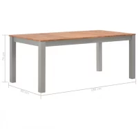 Mesa de comedor 180x90x74 cm madera maciza de robl