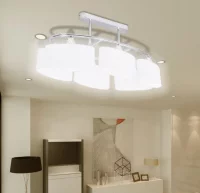 Lámparas de techo 4 uds con pantalla de cristal el