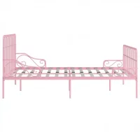 Estructura de cama con somier metal rosa 180x200 c