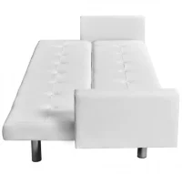 Sofá cama con reposabrazos de cuero artificial bla