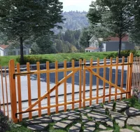 Puerta doble para valla 300x120cm madera de avella