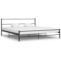 Estructura de cama de metal negro 200x200 cm