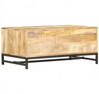 Mesa de centro de madera maciza de mango 90x55x40