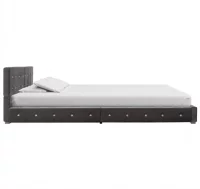 Cama con colchón de terciopelo gris 160x200 cm