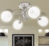 Lámpara de techo con pantalla de malla de alambre
