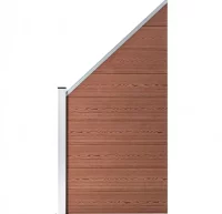 Panel de valla de WPC marrón 90x(100-180) cm