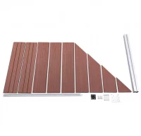 Panel de valla de WPC marrón 90x(100-180) cm