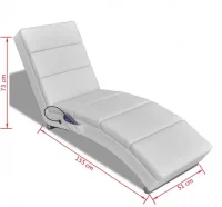 Sillón de masaje reclinable cuero sintético blanco