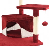 Rascador para gatos con poste de sisal 203 cm rojo