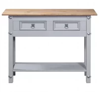 Mesa consola Corona Range de pino mexicano gris 90