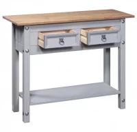 Mesa consola Corona Range de pino mexicano gris 90