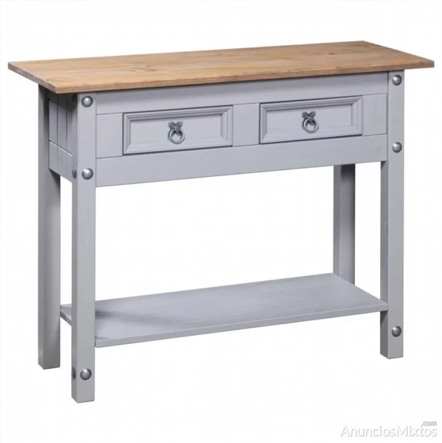 Mesa consola Corona Range de pino mexicano gris 90