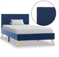 Estructura de cama de tela azul 100x200 cm
