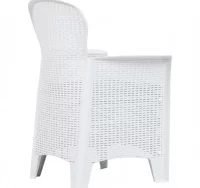 Mesa y sillas de jardín 3 piezas plástico blanco a
