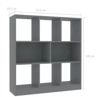 Estantería librería de aglomerado gris 97,5x29,5x1