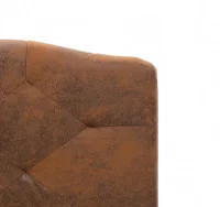 Cama con colchón piel ante sintética marrón 90x200