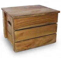 Set de 2 cajas de almacenaje de madera maciza reci