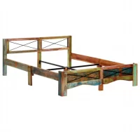 Estructura de cama de madera maciza reciclada 160x