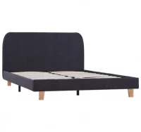 Estructura de cama de tela gris oscura 120x200 cm
