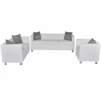 Set de sofás de 2 y 3 plazas y sillón de cuero art