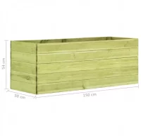 Jardinera de madera de pino impregnada 150x50x54 c