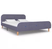 Estructura de cama de tela gris claro 140x200 cm
