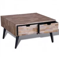 Mesa de centro con 4 cajones de madera de teca rec