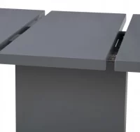 Mesa de comedor extensible gris brillante 180x90x7