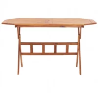Mesa de jardín plegable madera maciza de acacia 13