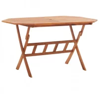 Mesa de jardín plegable madera maciza de acacia 13