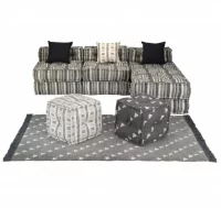 Conjunto de sofá modular 14 piezas tela de rayas