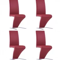 Sillas de comedor forma de zigzag 4 uds cuero sint