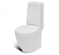 Juego de váter WC y bidé de cerámica blanca