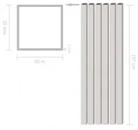 Tubos de aluminio cuadrados 6 unidades 2 m 30x30x2