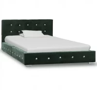Estructura de cama de terciopelo verde 90x200 cm